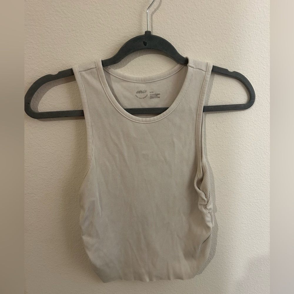 white aerie rusched tank top